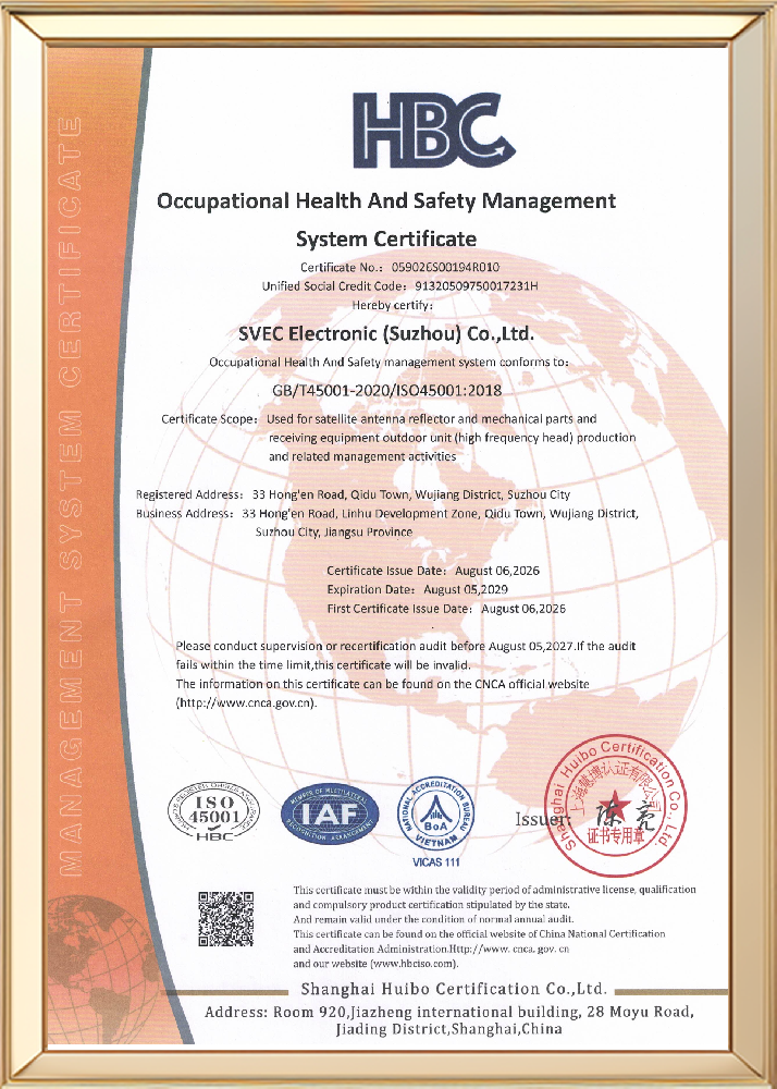 Occupational Health and Safety Management System Certificate